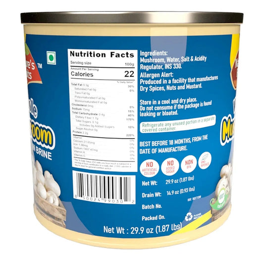 WHOLE MUSHROOM IN BRINE