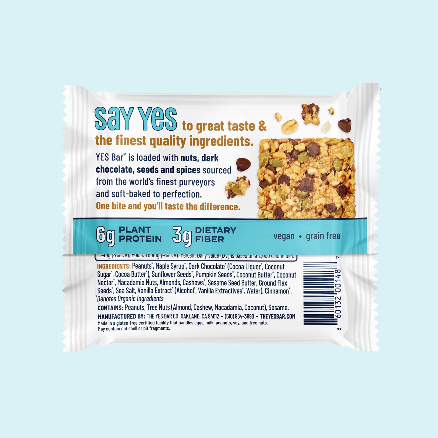 YES BAR® Peanut Butter Dark Chocolate Pack - 6 Packs