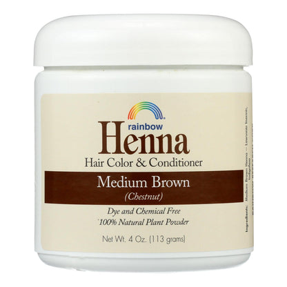 Rainbow Henna Hair Color & Conditioner Medium Brown 4 Oz