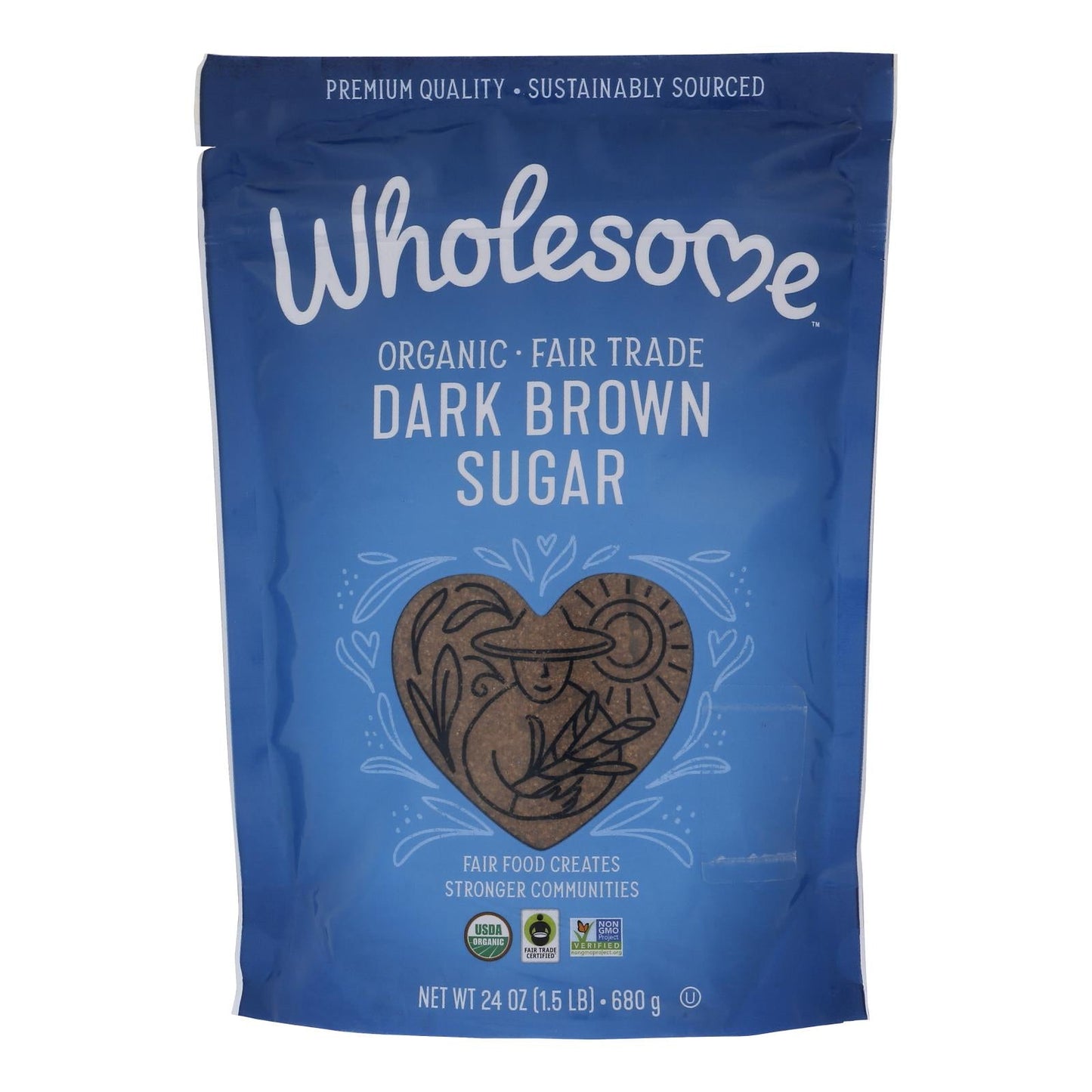 Organic Dark Brown Sugar, 24 Oz, Case of 6