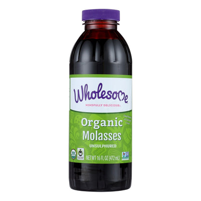 Organic Blackstrap Molasses, Unsulphured, 16oz, 12-Pack