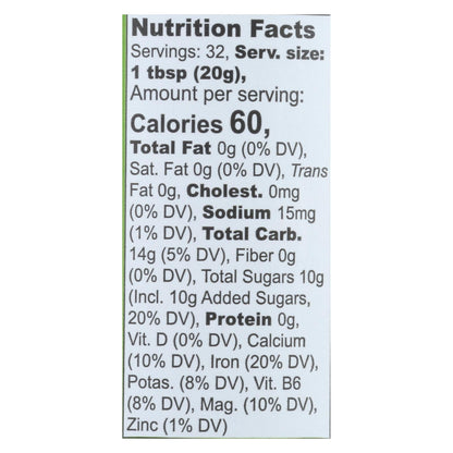 Organic Blackstrap Molasses, Unsulphured, 16oz, 12-Pack