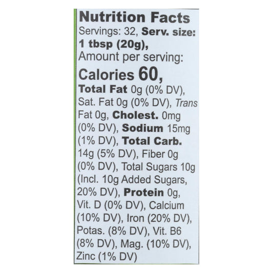 Organic Blackstrap Molasses, Unsulphured, 16oz, 12-Pack