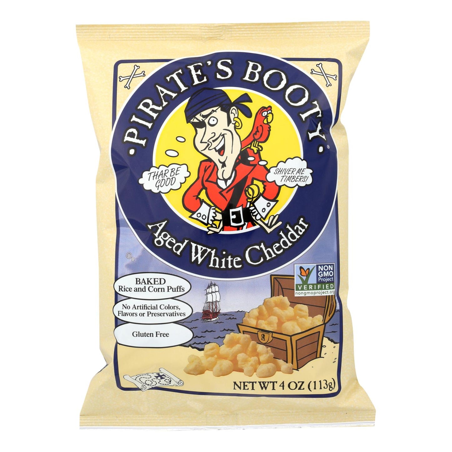 Pirate Booty Puffs - Aged White Cheddar, 12 Pack, 4 Oz Each