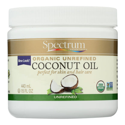 Spectrum Essentials Organic Coconut Oil - Unrefined - 15 Oz