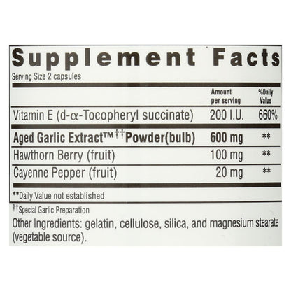 Kyolic Aged Garlic Healthy Heart 100 Capsules