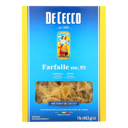 De Cecco Farfalle Bowties, 16 oz (Case of 12)