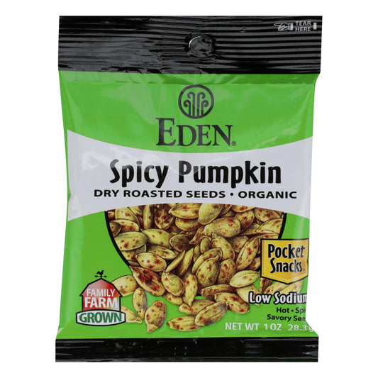 Eden Organic Spicy Dry Roasted Pumpkin Seeds, 1 Oz, 12-Pack