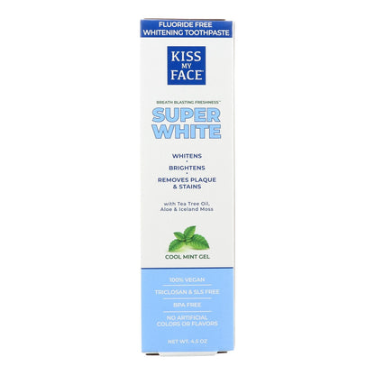 Kiss My Face Whitening Gel Toothpaste, Fluoride-Free 4.5 Oz