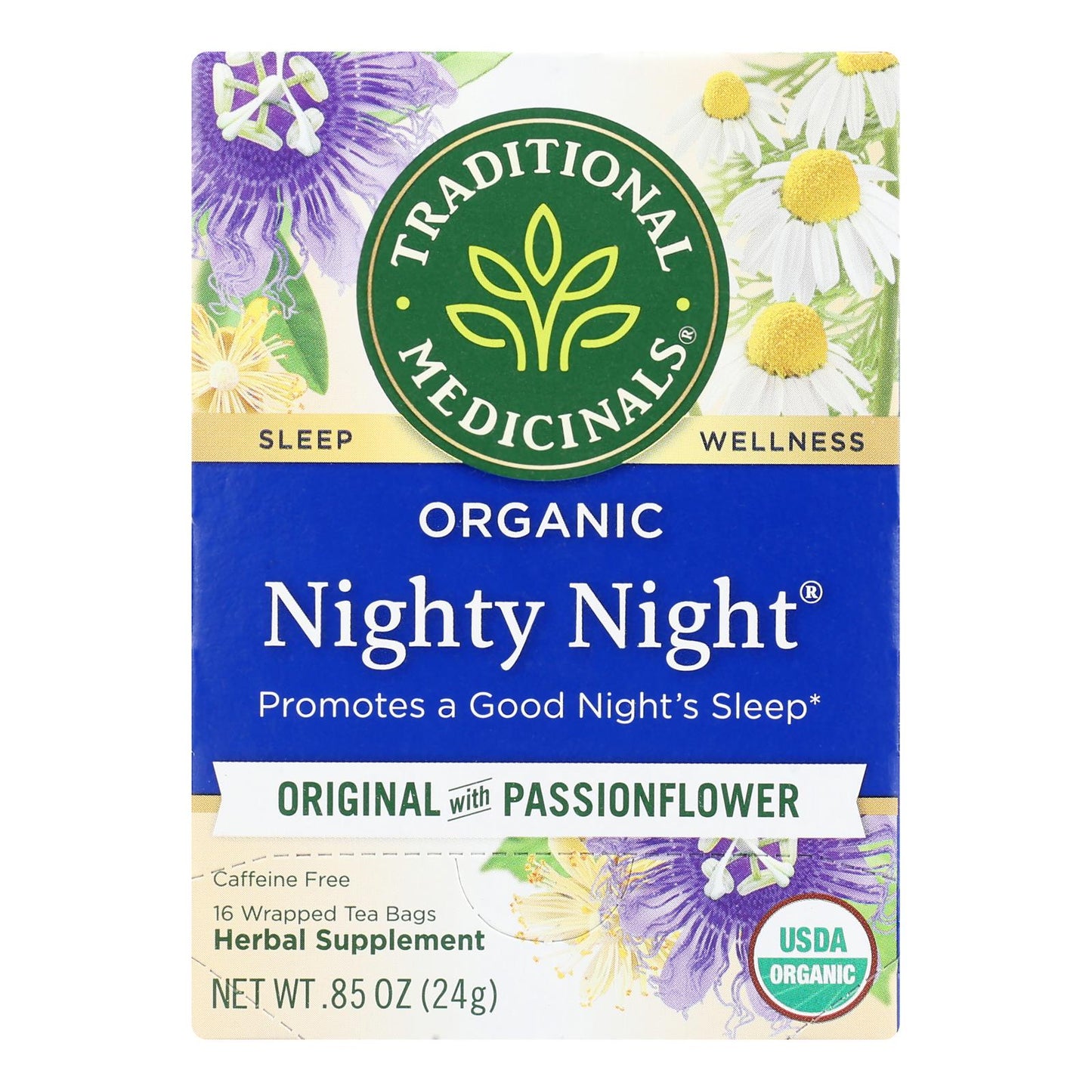 Organic Nighty Night Herbal Tea, 16 Bags, Case of 6