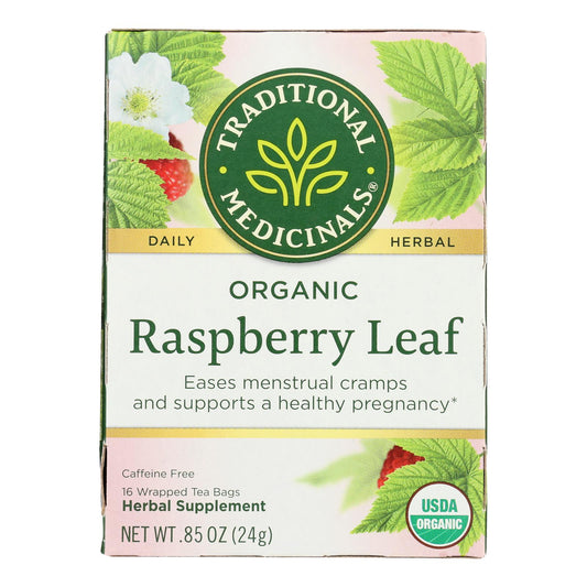 Organic Raspberry Leaf Herbal Tea - 16 Bags, Case of 6