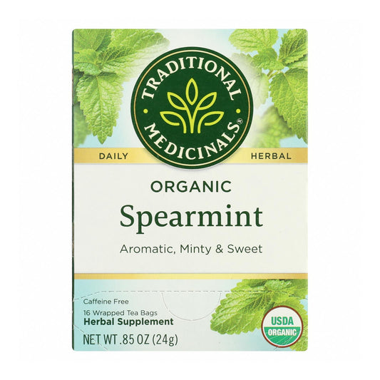 Organic Spearmint Herbal Tea, 16 Bags, Case of 6