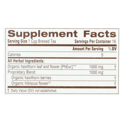 Organic Heart Tea - Hawthorn & Hibiscus, 6 Pack, 16 Bags