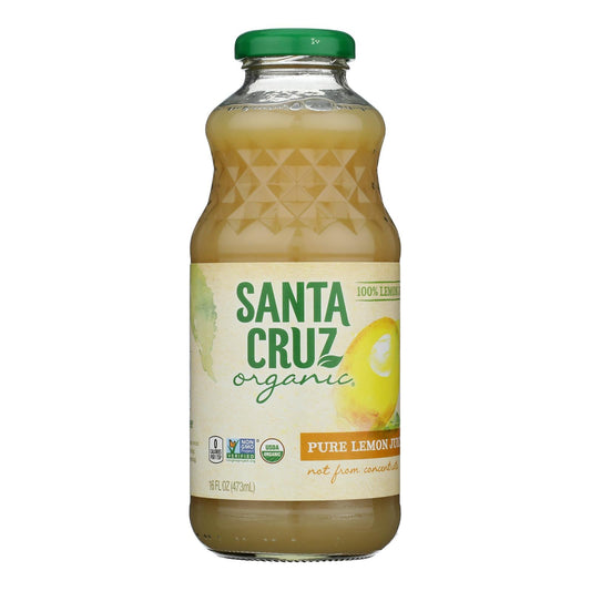 Santa Cruz 100% Organic Lemon Juice  - Case of 8 - 16 FZ