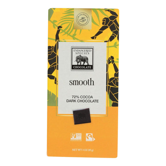 Endangered Species 72% Dark Chocolate Bars, 3oz, Case of 12