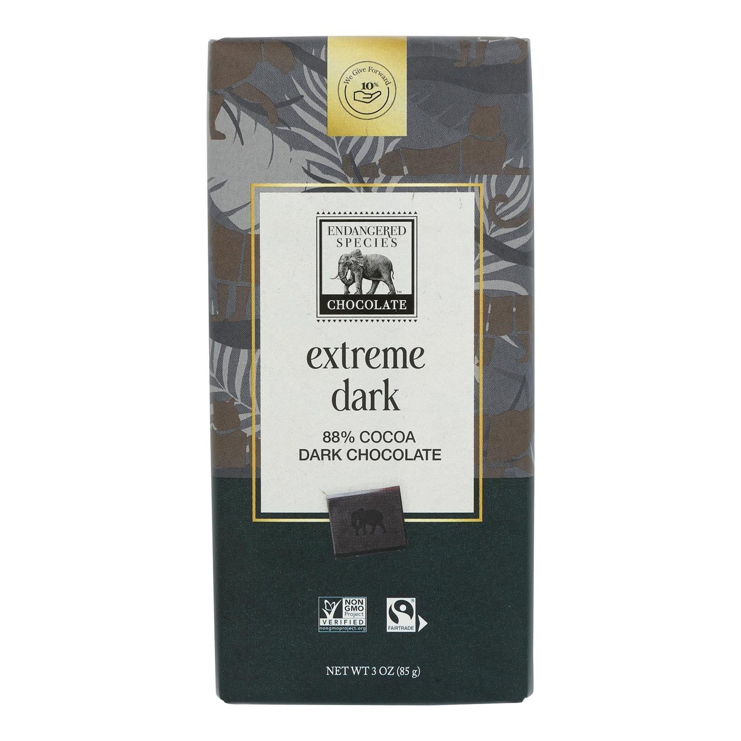 Endangered Species 88% Dark Chocolate Bars, 3oz, 12-Pack