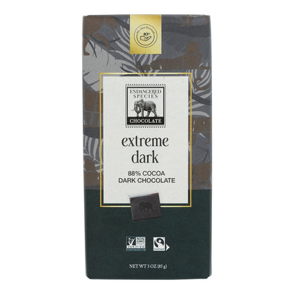 Endangered Species 88% Dark Chocolate Bars, 3oz, 12-Pack