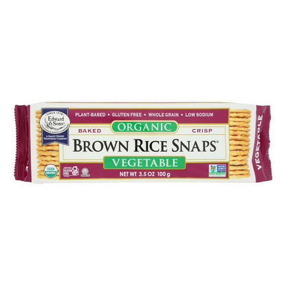 Edward & Sons Organic Veg Brown Rice Snaps, 12 Pack, 3.5 Oz