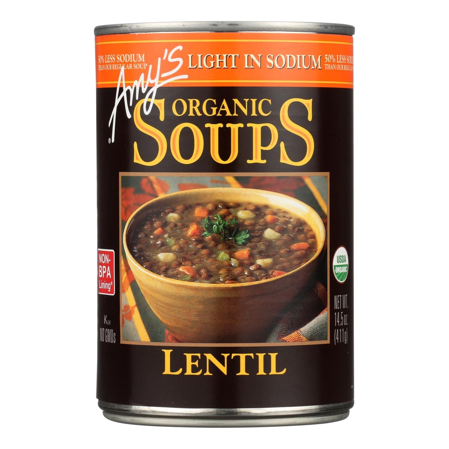 Amy's Organic Low Sodium Lentil Soup, 12-Pack, 14.5 Oz