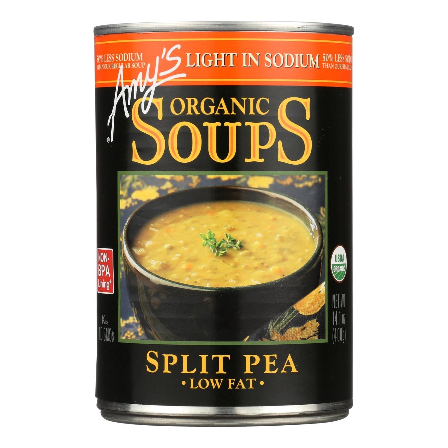 Amy's Organic Low Salt Split Pea Soup, 12-Pack, 14.1 Oz
