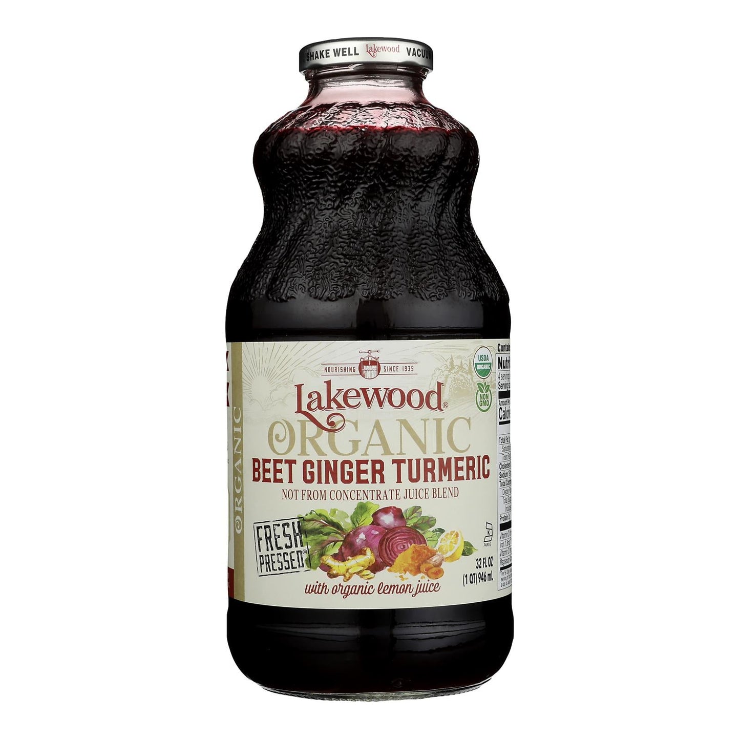 Lakewood - Juice Beet Ginger Tumeric - Case of 6 - 32 OZ