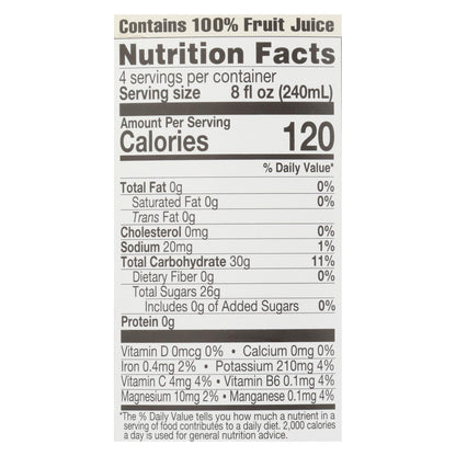 Lakewood Organic Pure Apple Juice, 32 fl oz, 6-Pack