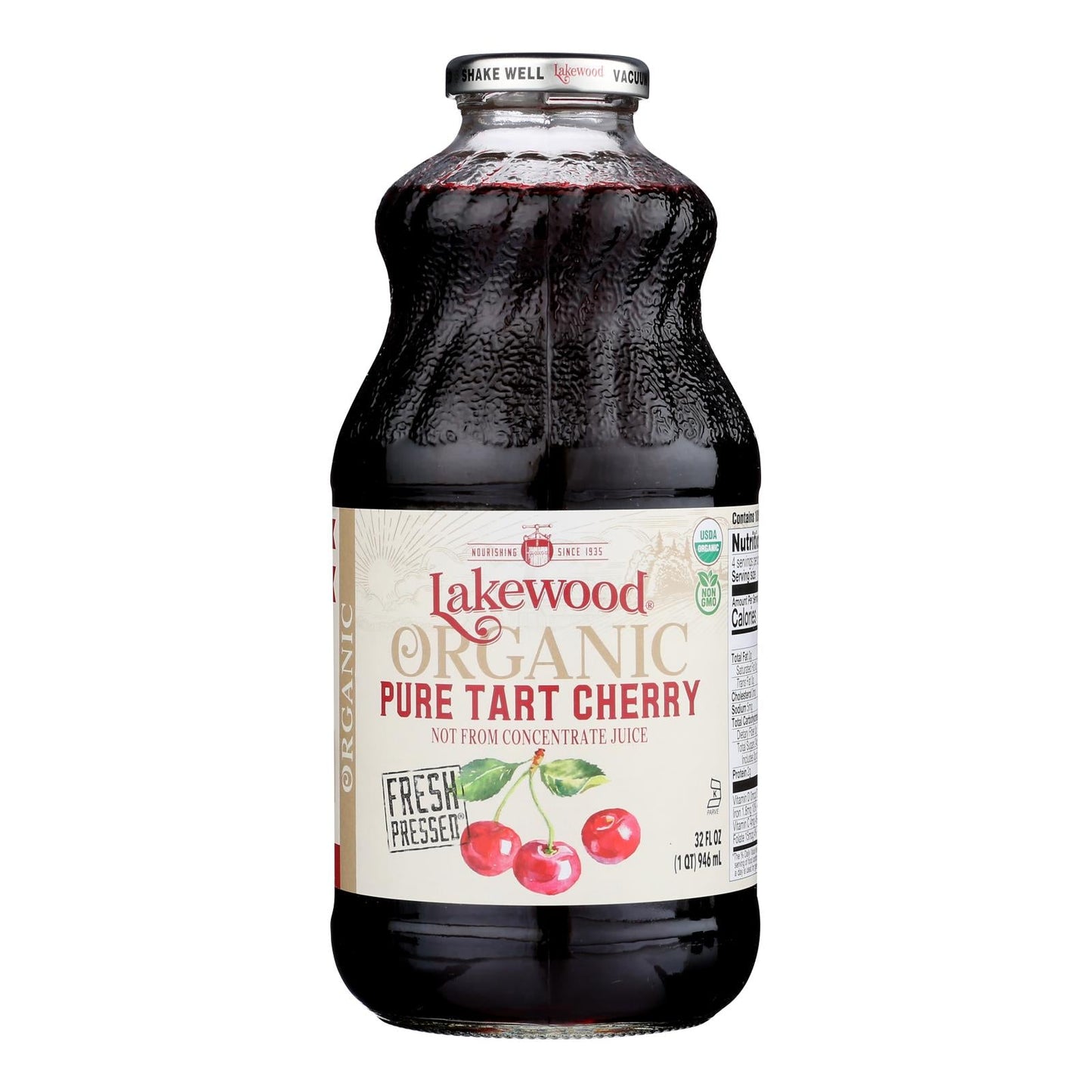 Lakewood Organic Tart Cherry Juice, 32 fl oz, 6-Pack