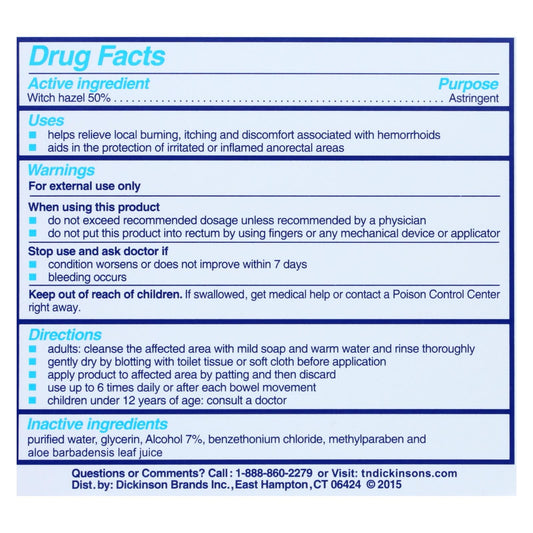 Dickinson Brands Hemorrhoidal Pads - 100 Pads