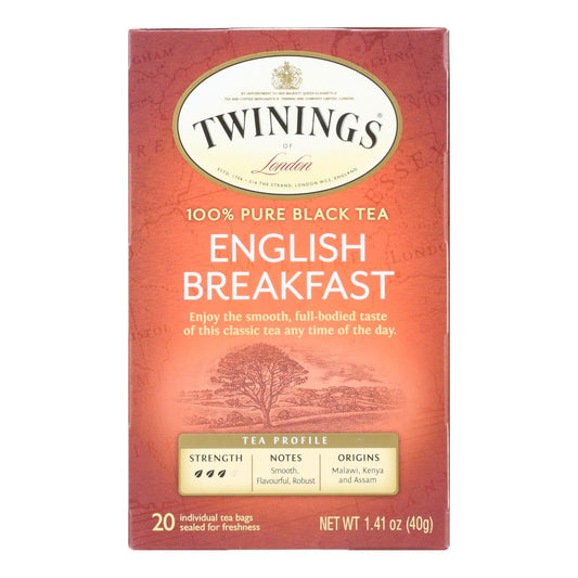 Twinings English Breakfast Black Tea, 6 Boxes of 20 Bags