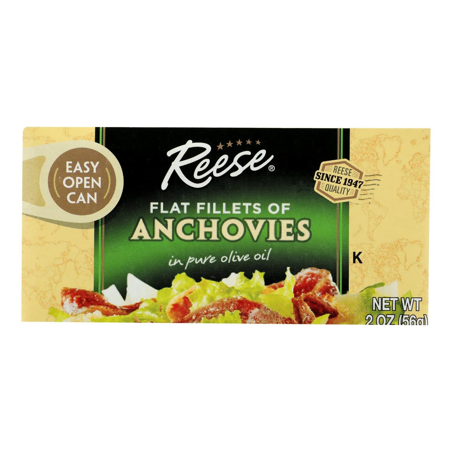 Reese Anchovies Flat Fillets in Olive Oil, 2 oz, Pack of 10