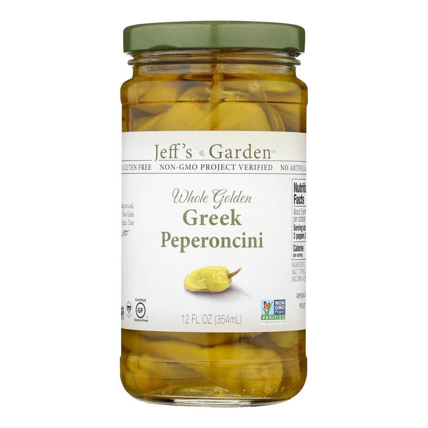 Jeff's Natural Greek Pepperoncini, 12 Oz, Case of 6