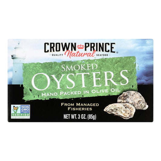 Crown Prince Smoked Oysters in Olive Oil, 3 Oz, Case of 18