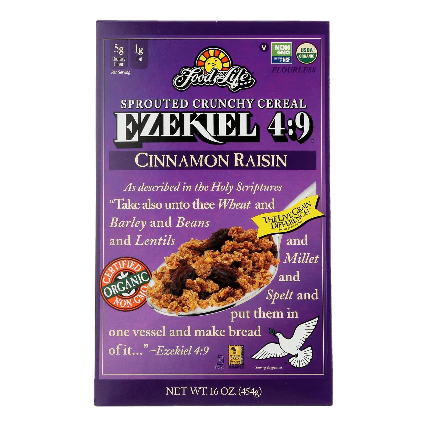 Ezekiel 4:9 Cinnamon Raisin Sprouted Cereal, 16oz, 6-Pack