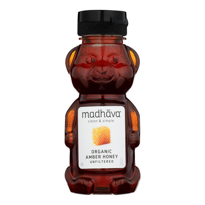 Madhava Honey Organic Honey Bear - Case Of 6 - 12 Oz.