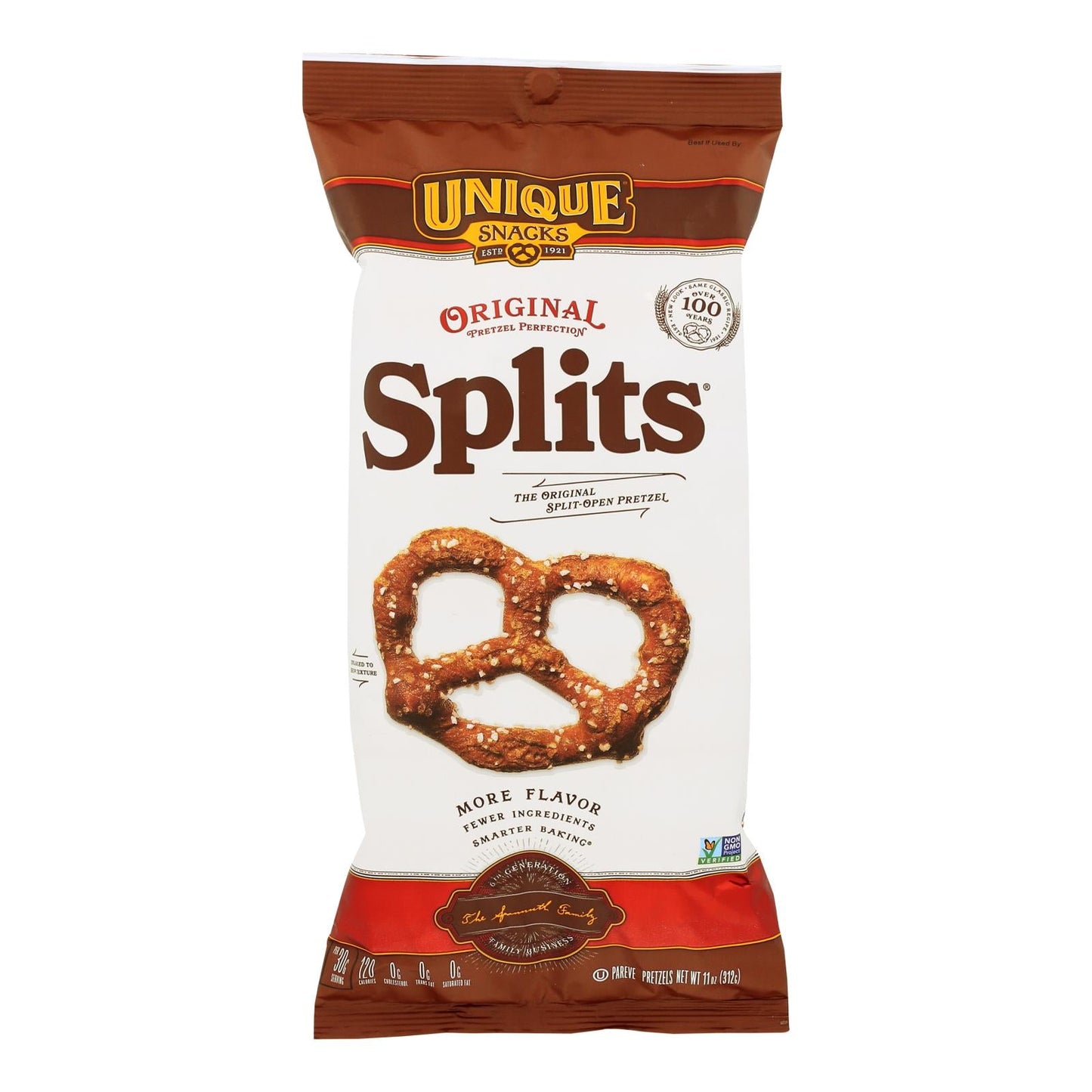 Unique Pretzels - Original Splits - 11 Oz, Case of 12