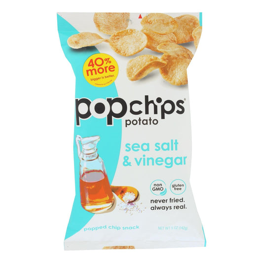 Popchips Sea Salt & Vinegar Chips, 12-Pack, 5 oz Each