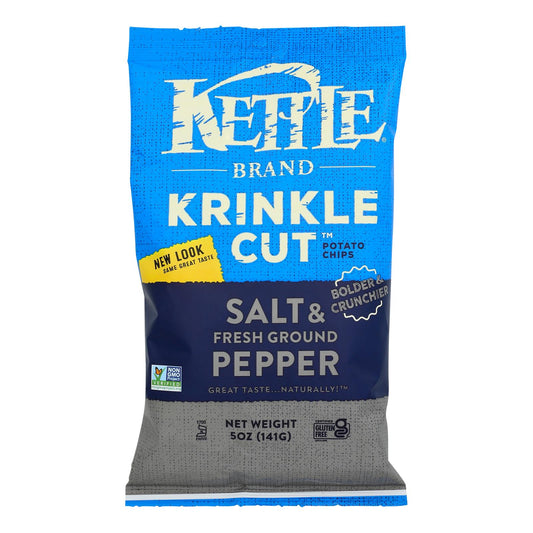 Kettle Brand Salt & Pepper Chips, 15 Pack - 5 Oz Each