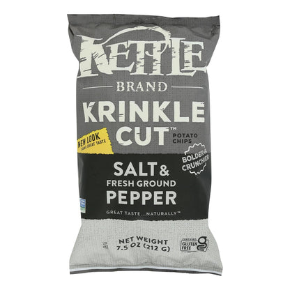 Kettle Krinkle Salt & Pepper Chips, 12-Pack (7.5 OZ)