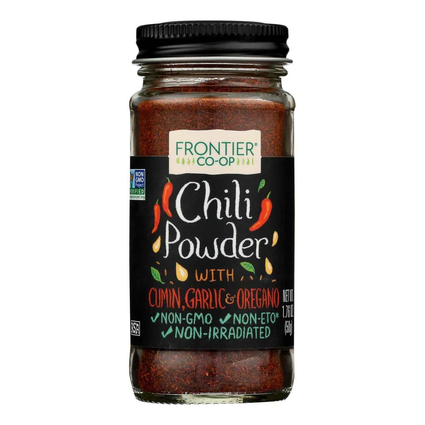 Frontier Natural Chili Powder No Salt - 1.76 Oz