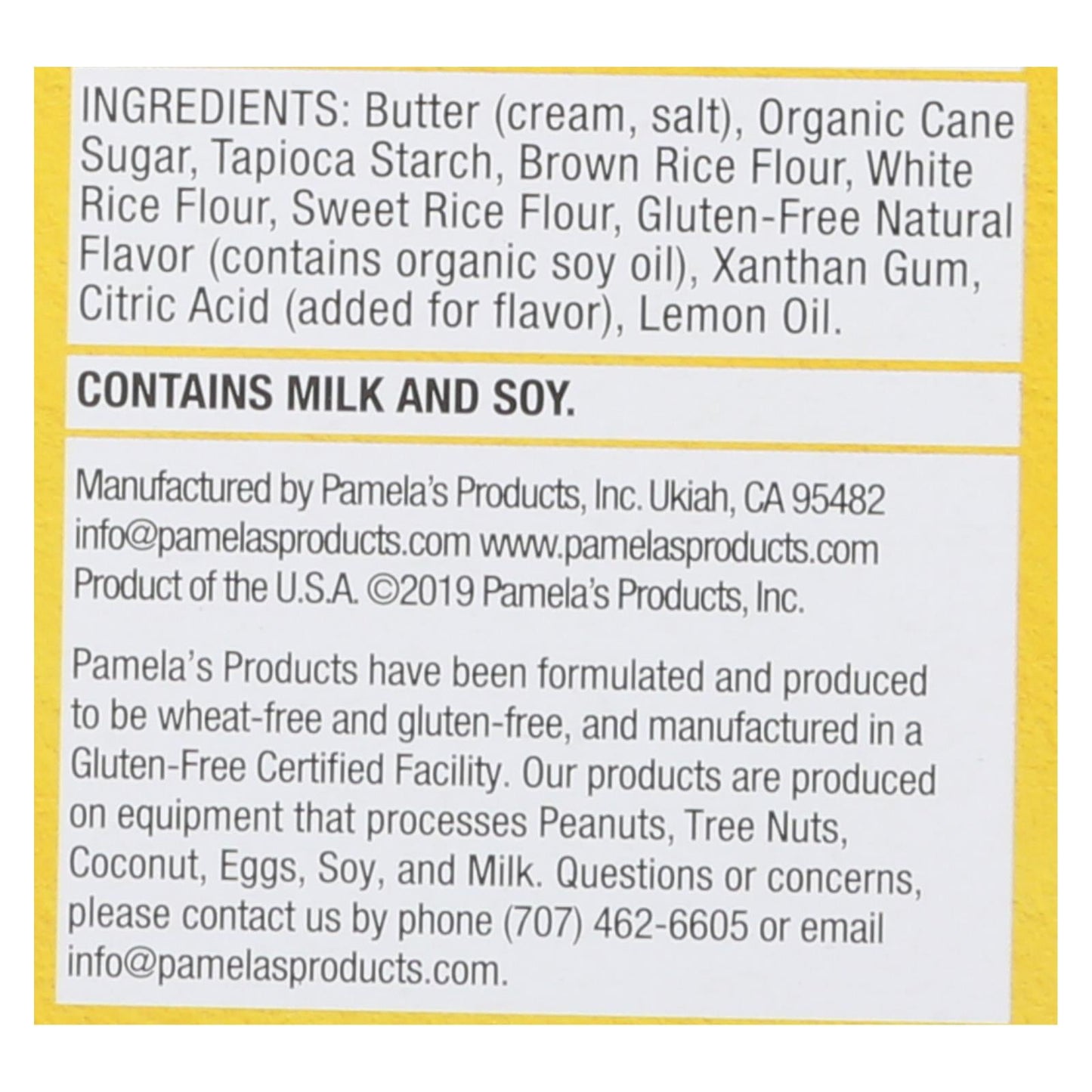 Pamela's Lemon Shortbread Cookies, Gluten-Free, 6-Pack