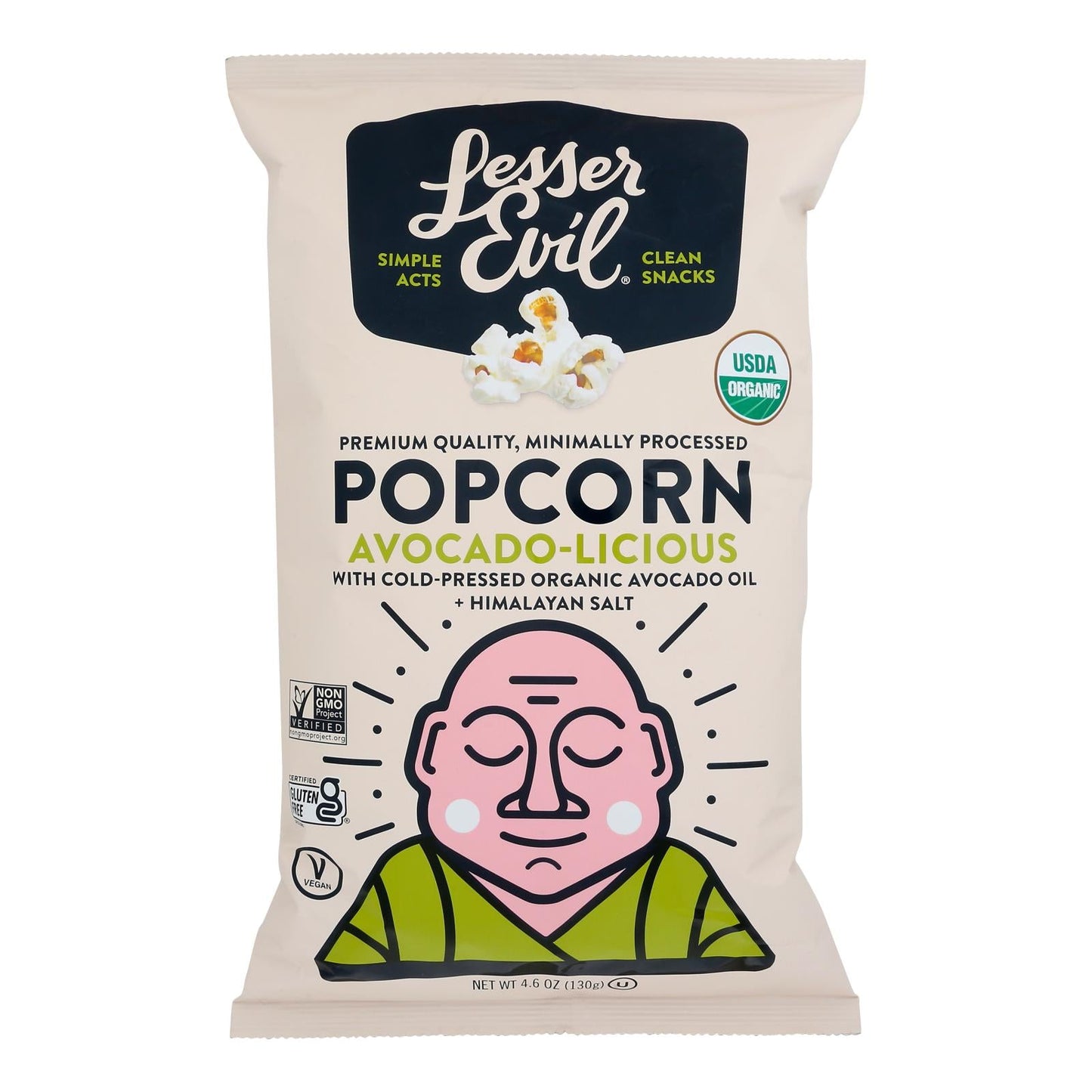 Lesser Evil - Popcorn Avocado-licious - Case Of 12-4.6 Oz
