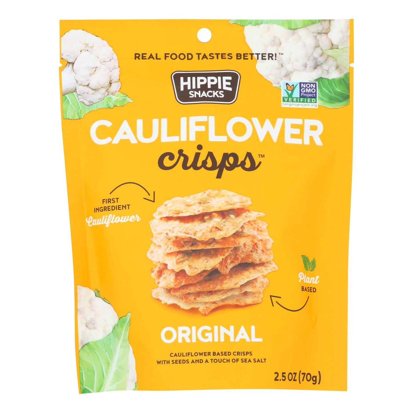 Hippie Snacks Cauliflower Crisps Original - 8 Pack
