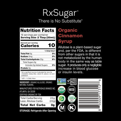 RxSugar Organic Cinnamon Syrup