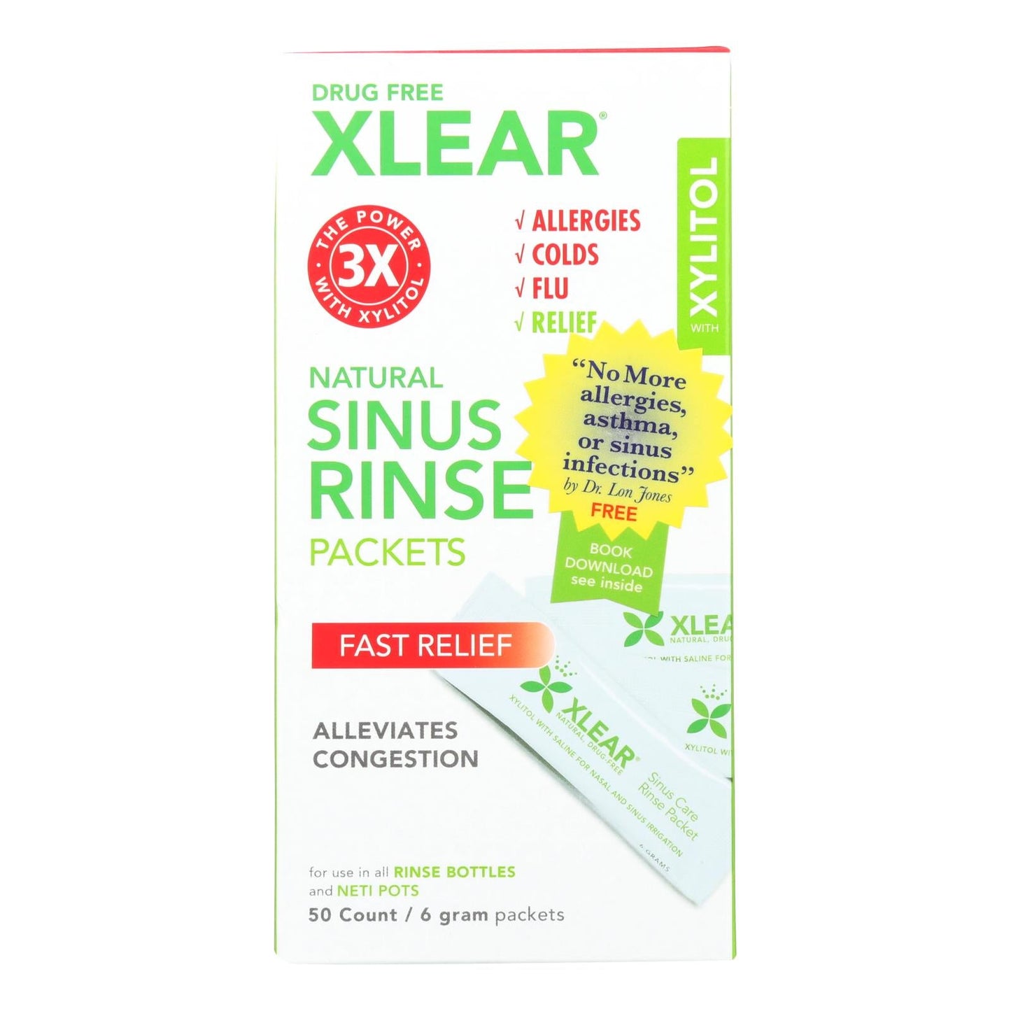 Xlear - Sinus Neti Refil Solution - 50 CT