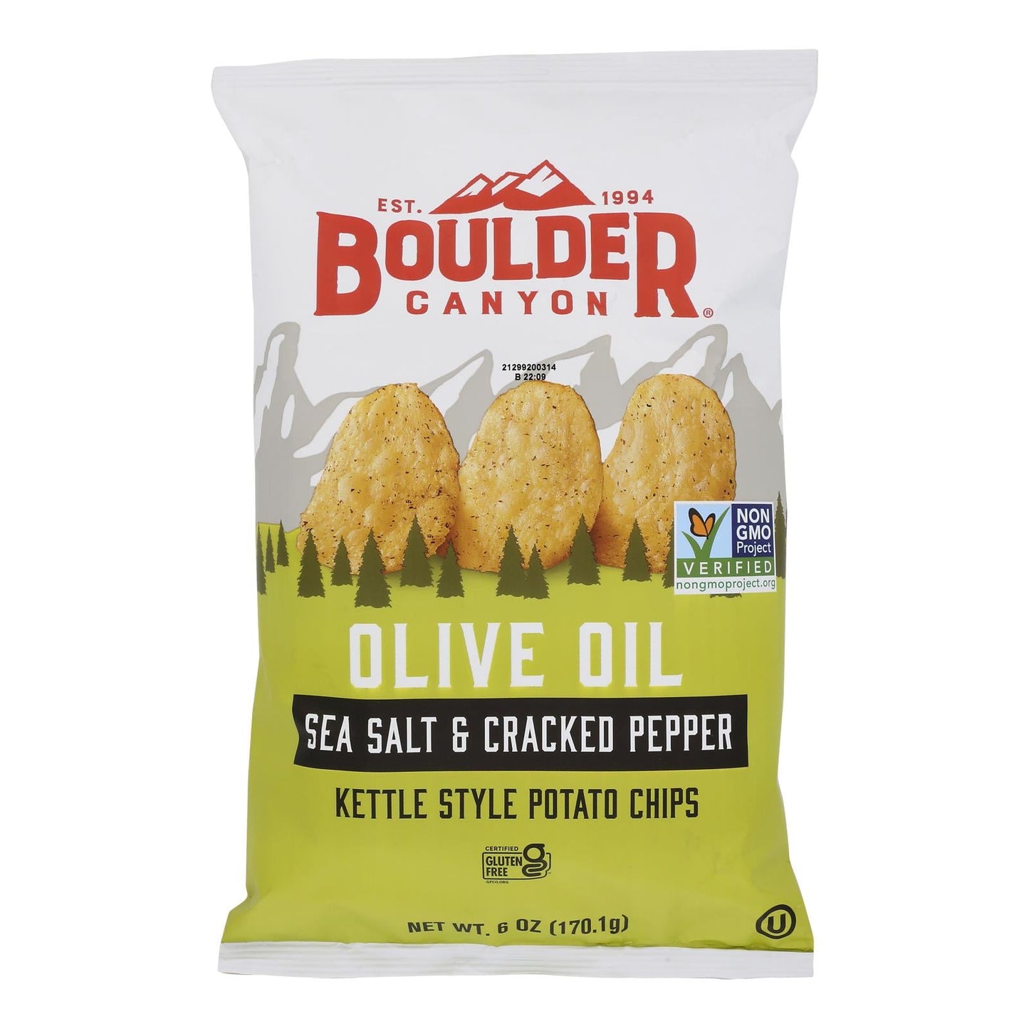 Boulder Canyon Olive Oil Chips, Sea Salt & Pepper, 12-Pack