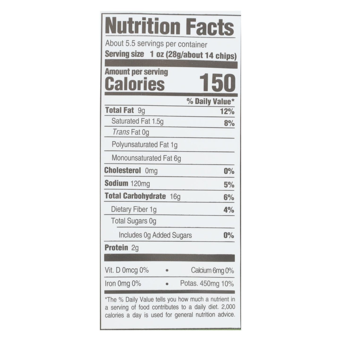 Boulder Canyon Avocado Oil Sea Salt Chips, 12-pack, 5.25 oz