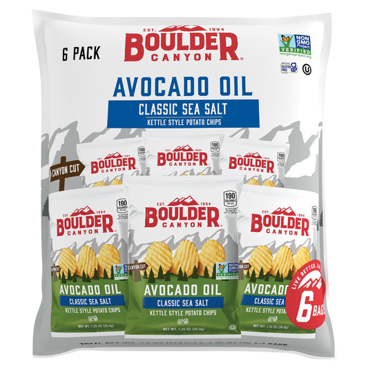 Boulder Canyon Sea Salt Avocado Oil Chips, 8-Pack