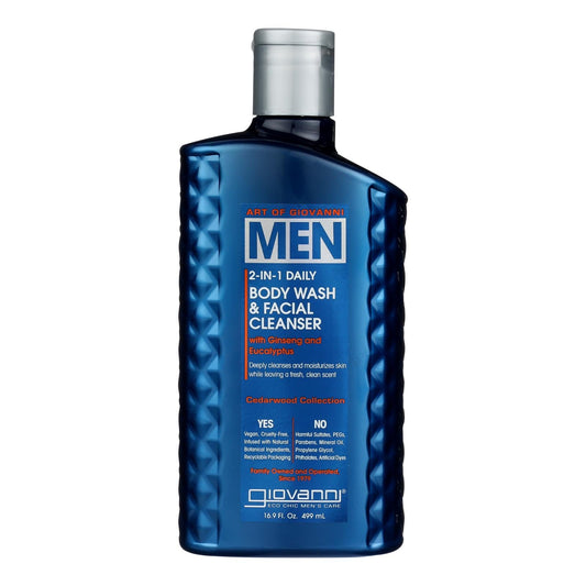 Giovanni 2-in-1 Body & Face Wash for Men, 16.9 oz