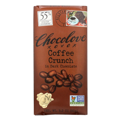 Chocolove Dark Chocolate Coffee Crunch Bars - 3.2 oz, 12 Pack