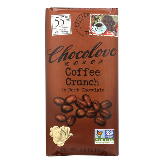 Chocolove Dark Chocolate Coffee Crunch Bars - 3.2 oz, 12 Pack